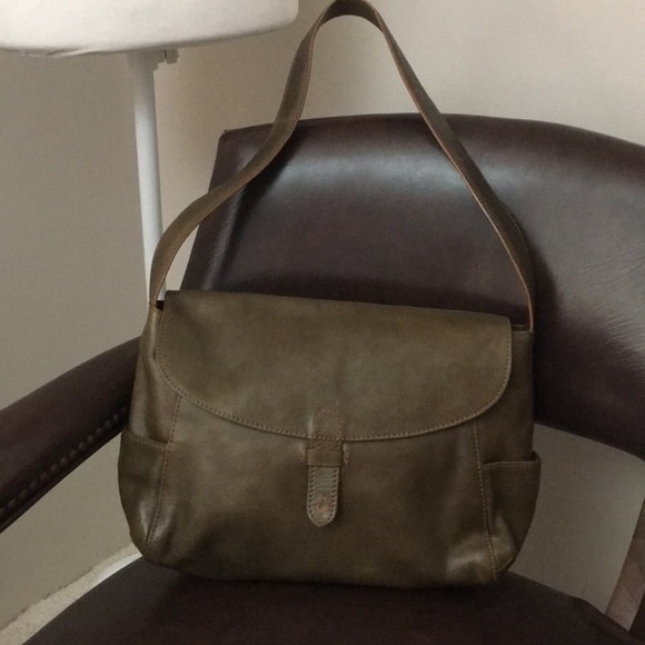 J. Jill Handbags - J. Jill Olive Genuine Leather Shoulder Bag